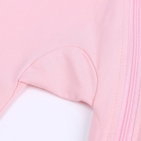 *NWT* BABY ROMPER Bodysuit Short Sleeve Long Leg Double Zipper Pink Cotton Girl - Picture 10 of 15